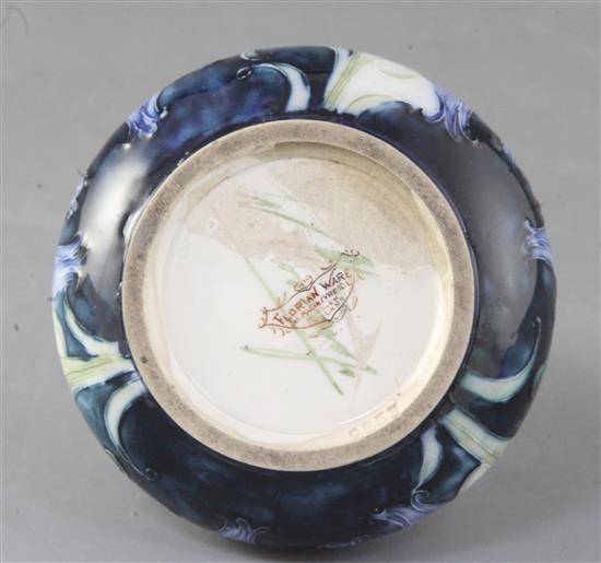 A Moorcroft Macintyre Florian ware squat bulbous vase, decorated with blue harebells, 8.5cm